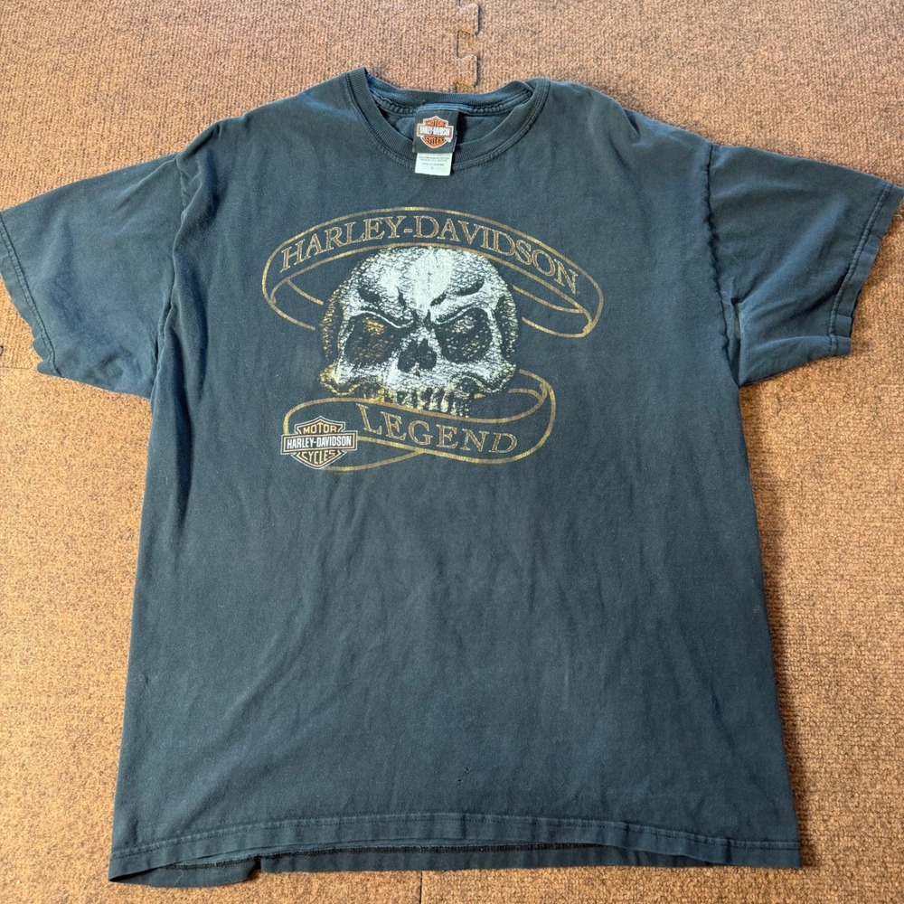 B+ Harley Davidson Legend Skull T-Shirt Mens Large Motown Detroit Michigan Biker